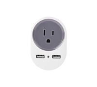 Adaptateur de voyage EU US JP avac double interface USB 110-240V 10A Blanc