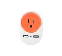 Adaptateur de voyage EU US JP avac double interface USB 110-240V 10A Orange