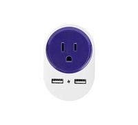 Adaptateur de voyage EU US JP avac double interface USB 110-240V 10A Violet
