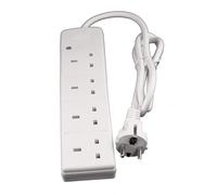 Adaptateur de voyage Europa, type E/F, avec câble d'alimentation de 1 mètre. Câble d'extension pour 4 prises britanniques, compatible avec la France, l'Espagne et l'Allemagne