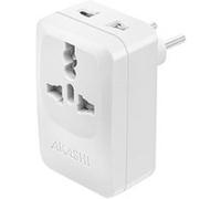 Adaptateur de Voyage Europe Brésil Corée USB et USB C 15W Blanc