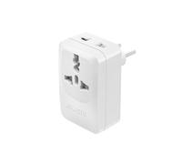 Adaptateur de Voyage Europe Brésil Corée USB et USB C 15W Akashi Blanc