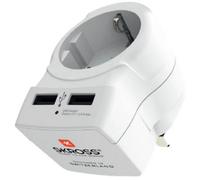 Skross Adaptateur de voyage 1.500280 Europe vers UK 2 ports USB 2,4 A Blanc