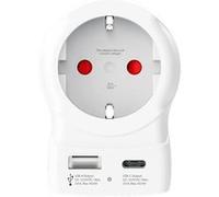 Skross Adaptateur de voyage 1.500284-E Europe vers USA USB-A + USB-C 16A 4000W Blanc