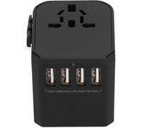 Adaptateur de voyage international avec 4 ports USB et type C noir