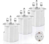 Adaptateur de voyage - Pack 3 - EU (C/E/F) → UK (Type G) - Mise à la terre - 3750W/13A
