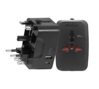 Adaptateur de Voyage Prise Internationale UK, USA, AUS, NZ, EU avec USB et USB C Akashi Noir