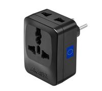 Adaptateur de Voyage Prise Type C Europe Chine Brésil 3 sorties Akashi Noir