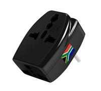 Adaptateur de Voyage Prise Type D Afrique du Sud 3 sorties Noir