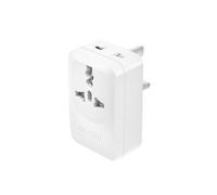 Adaptateur de Voyage Royaume-Uni avec USB et USB C 15W Blanc