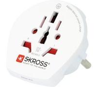 Skross Adaptateur de voyage 1.500211C-E Monde vers Europe 16A 4000W Type E/F Compact Blanc