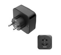 Adaptateur de voyage type E/F, 3 pôles, monde vers UE, 1x USB-C, 1x USB-A,
