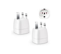 Adaptateur de voyage type G - MICH - France vers Royaume-Uni - Lot de 2 - Compact - 3,6 x 4,9 x 6,7 cm - 13 A, 250 V