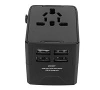 Adaptateur de voyage universel, adaptateur de voyage international multifonction 5 en 1 avec 4 ports USB de type A et 1 prise secteur, compatible
