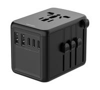Adaptateur de voyage universel, adaptateur secteur international à charge rapide avec 3 ports USB et un port Type C, technologie de puce IC