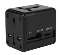 Adaptateur de voyage universel, adaptateur secteur multicolore tout-en-un avec convertisseur de chargeur USB 2,1 A, noir, UE, Royaume-Uni, États-Unis, Australie