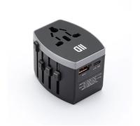 Adaptateur de voyage universel - Blanc - Fast charge 30W - 1 port USB A - 1 port USB-C - Multi-pays