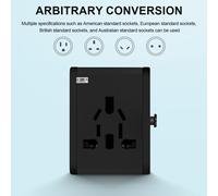 Adaptateur de voyage universel, convertisseur global avec charge intelligente, idéal pour les voyages à travers plusieurs pays, 2 ports USB-C et 2