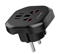 Adaptateur de Voyage Universel Mondial - Prise EU Type C/E/F, Compatible US/UK/AU/CN/JP/CH, Chargeur Secteur International pour USA Canada Australie Chine Suisse Japon, Prise Française