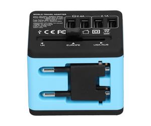 Adaptateur de voyage universel multirégional, adaptateur secteur USB-C à charge rapide compatible avec le monde entier et doté d'un réglage