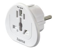 Hama Adaptateur de voyage 00223455 – Universel Type E/F 3 pôles Monde vers Europe, blanc