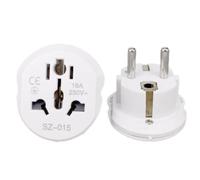 Adaptateur de voyage universel ue 16A, convertisseur Euro UK US AU vers EU, prise de courant AC, adaptateur de chargeur de voyage, convertisseur 250V white
