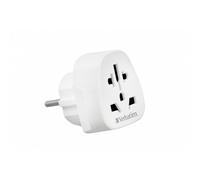 Adaptateur de voyage - Verbatim - WTEU-02 - Prise européenne - Compatible UK/USA - Couleur blanche