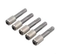 Adaptateur d'embout hexagonal à changement rapide pour marteaux rotatifs | Convertit la tige ronde en hexagonale, s'adapte aux marteaux rotatifs, mécanisme de changement rapide, ensemble de 5 pièces