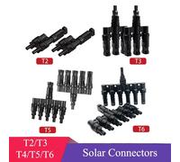 Adaptateur d'énergie solaire 2/3/4/5/6 pouces, 1 sortie, 2T 3T 4T 5T 6T mâle femelle, connecteurs de branche en T pour panneau solaire, coupleur séparateur de câble 4T Branch