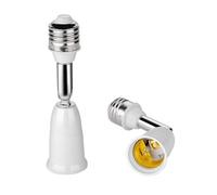 Adaptateur d'extension de douille - KCVV - E26/E27 - Réglable à 180 degrés - Pack de 2 - ABS
