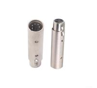 Adaptateur DMX 5 broches vers 3 broches pour adaptateur DMX 5 broches vers | Convertit 3 broches en 5 broches, boîtier en métal, utilisation d'éclairage de scène, finition argentée, construction