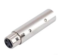 Adaptateur DMX Xlr 3 broches vers 5 broches en métal pour équipement d'éclairage de scène, finition argentée, connecteur femelle vers mâle (3 broches femelle vers 5 broches mâle)