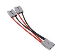 Adaptateur double Y 50 A pour batterie à connexion rapide avec câble de 25 cm 10 AWG - Connecteur d'alimentation à courant élevé pour chariot élévateur, chariot de golf, remorque solaire