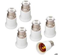 Adaptateur douille B22 vers E27 - Plastique ignifuge certifié CE Conversion facile culot - Éclairage domestique - Lot de 6