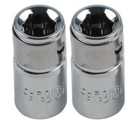 Adaptateur Douille Visseuse 1/4 Pouces pour en Acier Chrome Vanadium - Convertisseur Mandrin Hexagonal pour Perceuse et à Chocs - Lot de 2 25mm