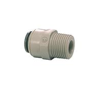 Adaptateur droit BSPT vers Pushfit mâle ¦ 1/4" mâle BSPT x 3/8" Pushfit ¦ John Guest - PI011202S