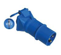 Adaptateur électrique - CEE17 mâle vers prise E femelle - 16 A - 220 V - Avec couvercle