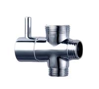 Adaptateur en T 3 voies pour robinet de douche, inverseur, chrome poli, accessoires de salle de bain, 20 x 20 x 25,2 mm, 1 pièce