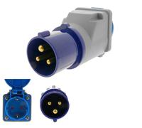 Adaptateur Fiche Schuko Femelle 2P+T vers Prise CEE Mâle 230V 16A IP44 IEC-60309 Camping-car Caravane Roulotte Remorque Vendeuse