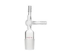 Adaptateur Gaz 3 Voies Borosilicaté Joint Rodé Cannelé-40# Robinet PTFE | Adaptateur Borosilicaté 3 Voies Tube Joint Rodé Rinçage Gaz Inerte Technicien