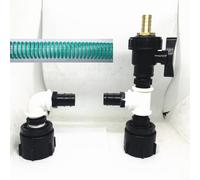 Adaptateur IBC S60x6 - Double raccord - Pour une alimentation efficace en eau - Raccord de réservoir en polyéthylène haute densité - Pour irrigation de jardin et utilisation domestique - Fabriqué en