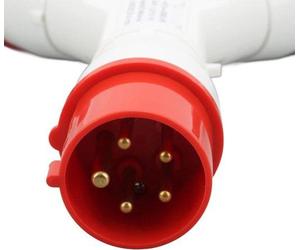 Adaptateur industriel triple, 5 conducteurs, 3P N E, 16 A, IP44, étanche, prise en Y, aviation, 380-415 V