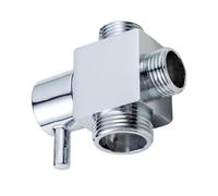 Adaptateur inverseur de en laiton 1 en deux, Silver | Adaptateur inverseur de en laiton solide avec interrupteurs rapides pour le remplacement du robinet de salle