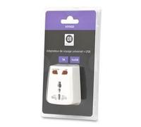 Adaptateur multi pays 1USB 1A blanc
