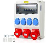 Adaptateur mural IP44 pour montage mural, 4x230 V, LS+FI, 1x32 A, 2x16 A