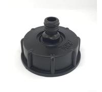 Adaptateur pour bouchon de réservoir IBC S60x6 pour le stockage de l'eau, raccord de tuyau d'arrosage avec sortie de 2" et 3/4", accessoire de robinet en plastique noir pour pluie (1,9 cm)