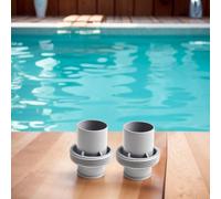 Adaptateur pour filtre à sable de piscine Gris 1.5in / 38 mm | Lot de 2 pièces de rechange pour pompes au sol compatibles avec Intex Bestway
