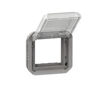 adaptateur - pour fonction mosaic - volet transparent - composable - gris - legrand plexo 069580l