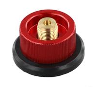 Adaptateur pour gaz Camping Longue Cartouche Alu Adaptateur pour | Aluminium et pour cuivre, pour robuste, convertit cartouche longue en plate, sécurité auto-étanche, rouge