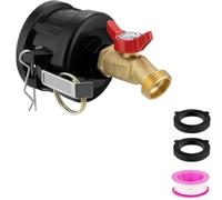 Adaptateur pour ibc Tote - 5,1 cm - Verrouillage à came - Robinet en laiton | Verrou à came de 5,1 cm, robinet en laiton, connexion rapide, fuite pour joint étanche, tuyau d'arrosage prêt